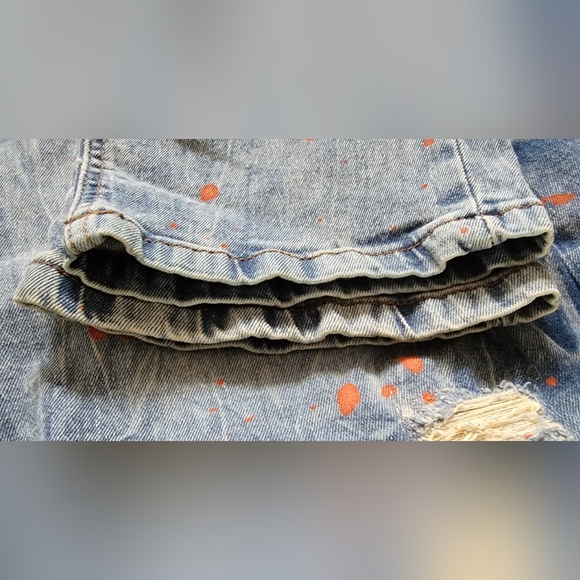 Another Hype Piece AHP Slim Blue Red Color Jeans Distressed Big & Tall 42 x 34 - Picture 4 of 8